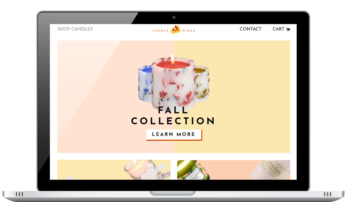 Candle rings shopify site